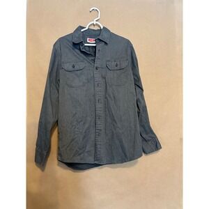 Wrangler Men's Western Black / Grey Shirt Long Sleeve, 2-Pocket Snap-Up M Medium